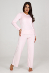 454 Пижама женская брюки (Розовая пудра) - А-Дина-трикотаж
