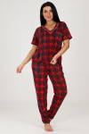 987 Пижама (брюки) (Красная клетка) - А-Дина-трикотаж
