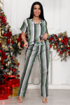 987 Пижама (брюки) (Зеленая полоса) - А-Дина-трикотаж