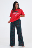 3136 Пижама ( брюки ) (Красный) (Фото 3)