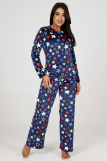 453 Пижама женская брюки (Звезды, темно-синий) (Фото 1)