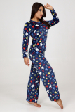 453 Пижама женская брюки (Звезды, темно-синий) (Фото 3)