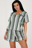 987 Пижама (шорты) (Зеленая полоса) (Фото 4)