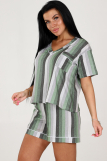 987 Пижама (шорты) (Зеленая полоса) (Фото 5)
