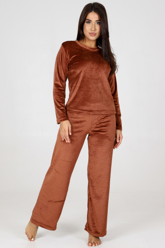 454 Пижама женская брюки (Коричневый) - А-Дина-трикотаж